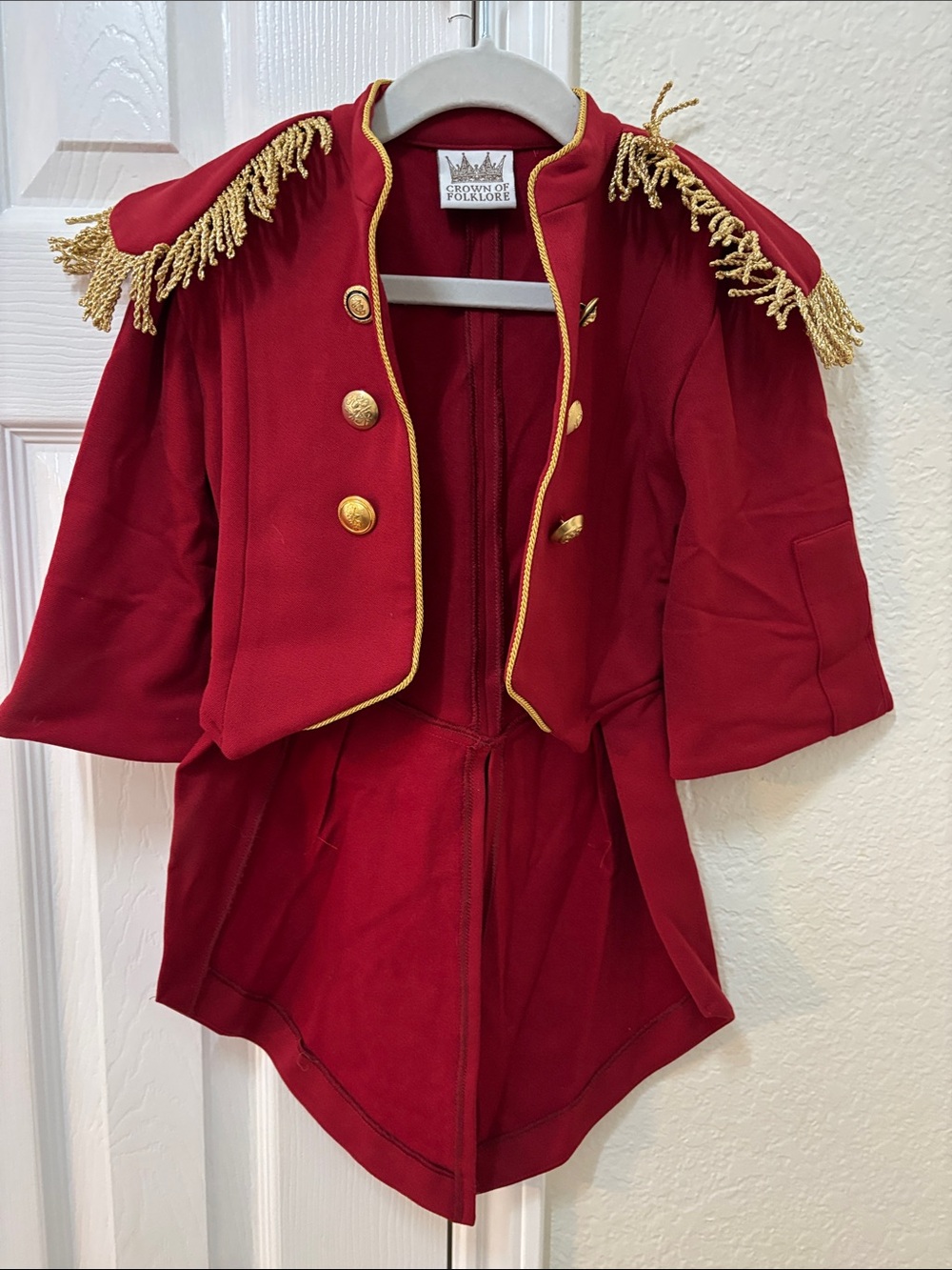 Kids Red Ringmaster Jacket with Gold Trim